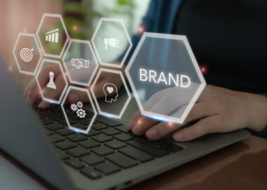 Business and branding concept. Creating, developing and maintaining a brand's identity and market reputation. Strategic planning, positioning and communication to establish a strong brand image.